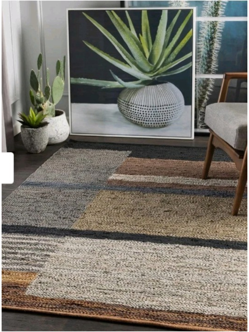 Handwoven Suede Leather Rug 5' x 7' By Surya-Rich Earth Colors-Perfect- Luxe!